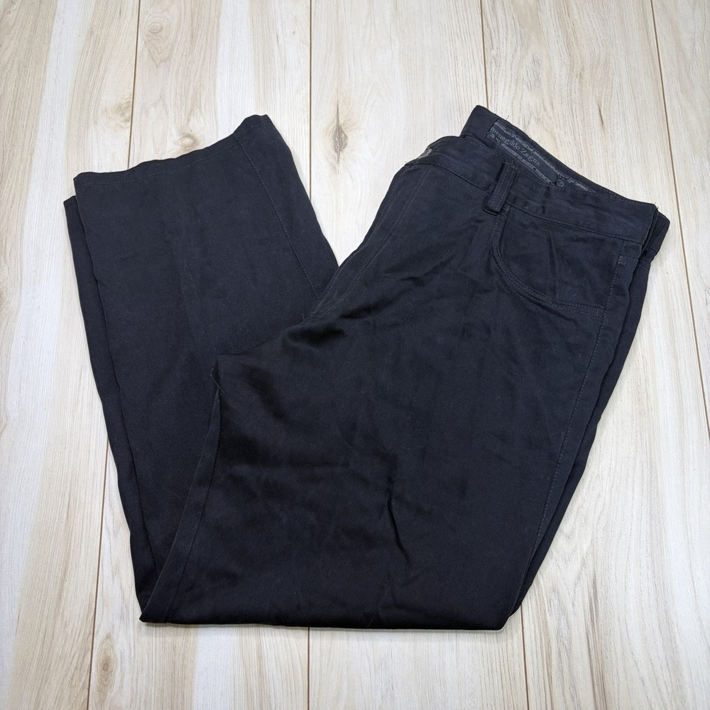 Ermenegildo Zegna Mens Flat Front Trouser Pants Black 42x30 Made In Italy